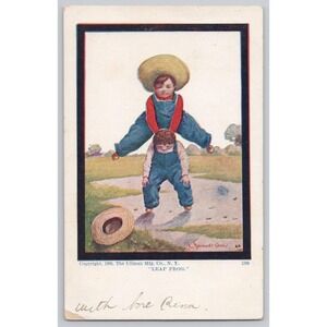 Bernhard Wall Signed Artist Children's Humor "Leap Frog" 1907 Posted Postcard